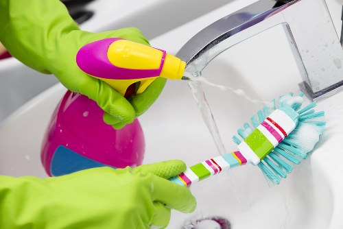 Close-up view of carpet cleaning treatment in an Enfield Wash home